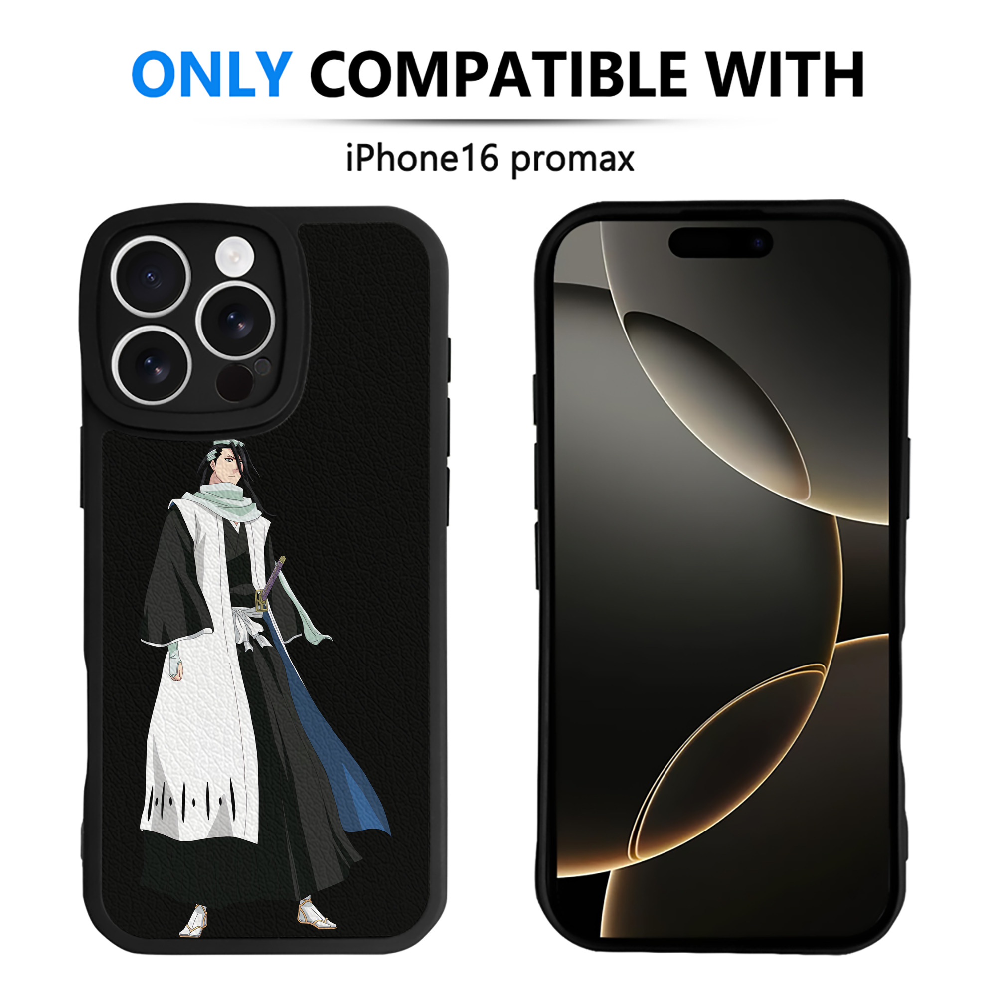 （画像用） ブリーチ くちき びゃくや BLEACH Kuchiki Byakuya 【iPhone 16シリーズ対応】シリコンスマホケース（レザー調） 材質：シリコン